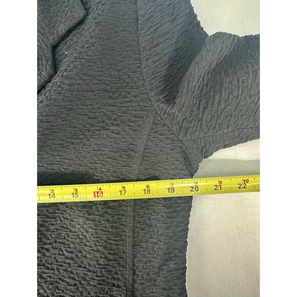 Eileen Fisher Women's sz PL Black Stretch 3 Button Blazer Work Office Textured - Picture 5 of 9